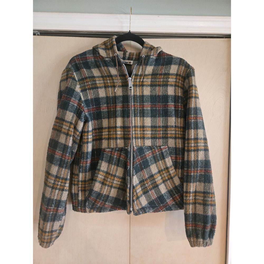 Vintage William Barry Plaid Hooded Jacket Talon Zip Appx Womens Medium